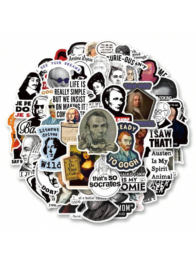 Interesting Celebrity Meme Themed Doodle Sticker, Cute Cartoon Fun Aesthetic Sticker For Scrapboo