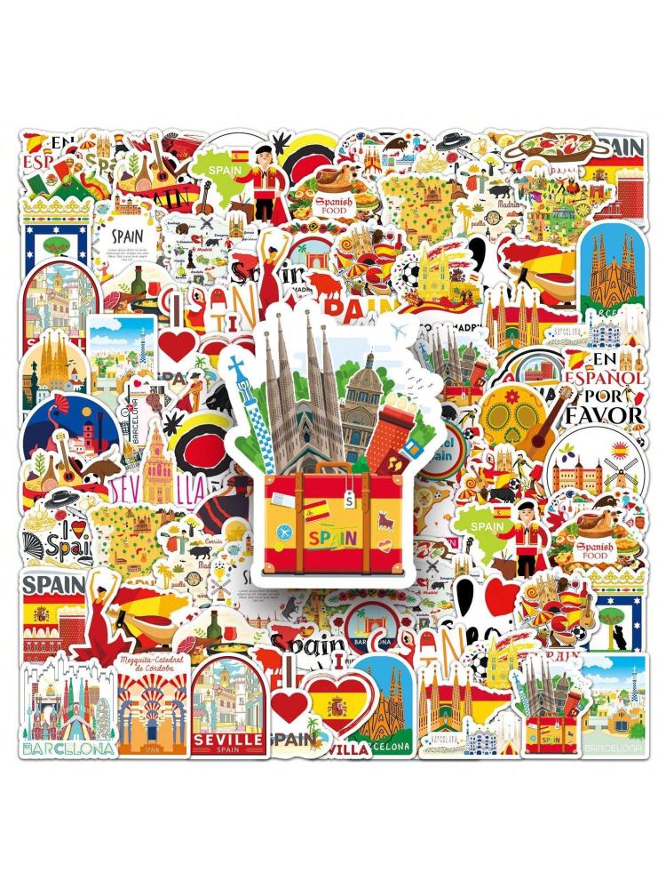 Cute Spain/Brazil Craft Supplies & Stickers, Passionate Urban Civilization Scenic Symbols, Cartoon