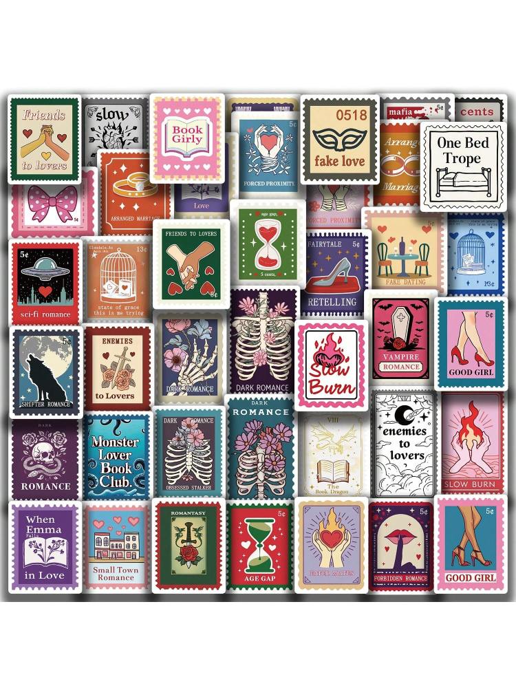 Book Trope Stamp Stickers Value Pack Cute Cartoon Stickers Cool Anime Stickers Handbook DIY Decoration
