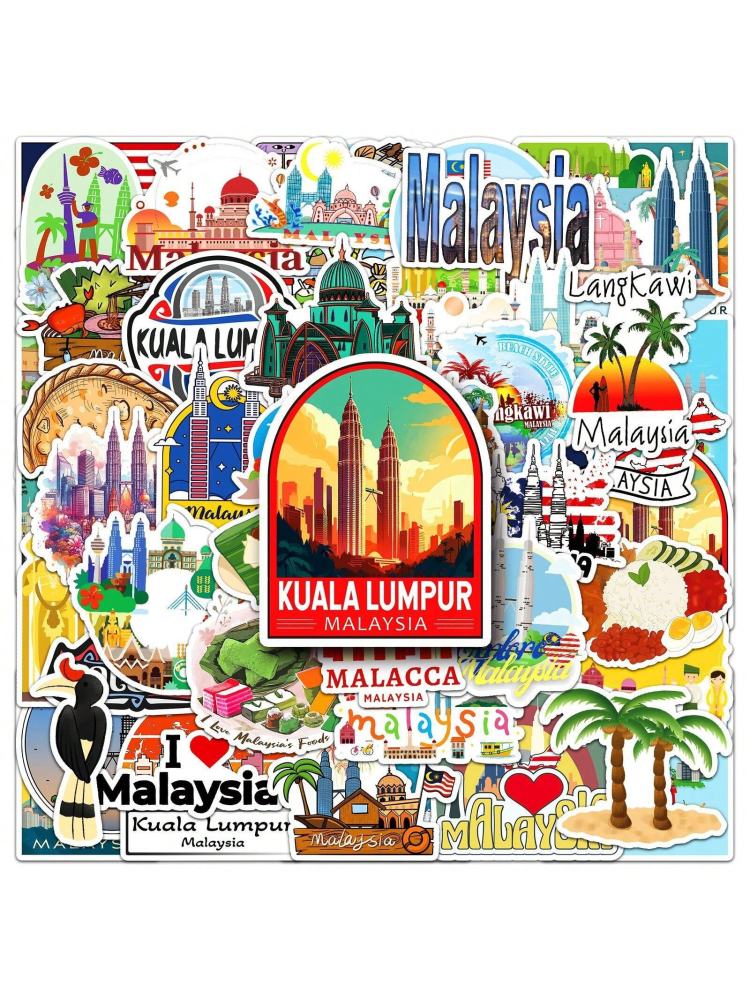 Cute Australia/Malaysia Craft Supplies & Stickers, Scenic Symbols, Urban Civilization Cartoon Graffiti