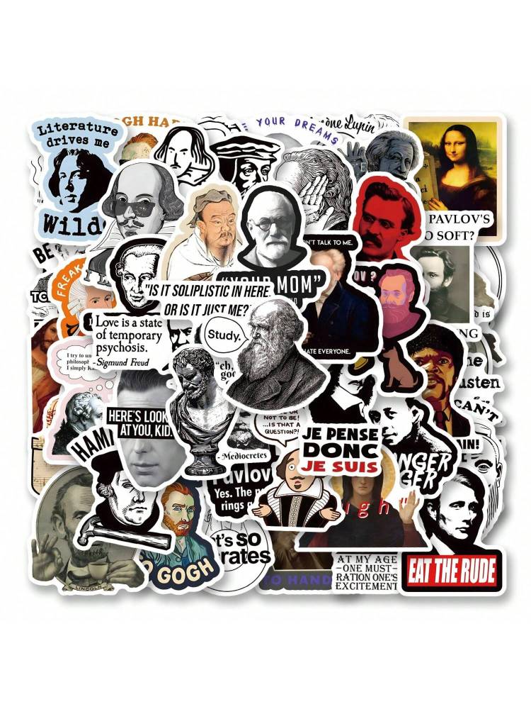 Interesting Celebrity Meme Themed Doodle Sticker, Cute Cartoon Fun Aesthetic Sticker For Scrapboo