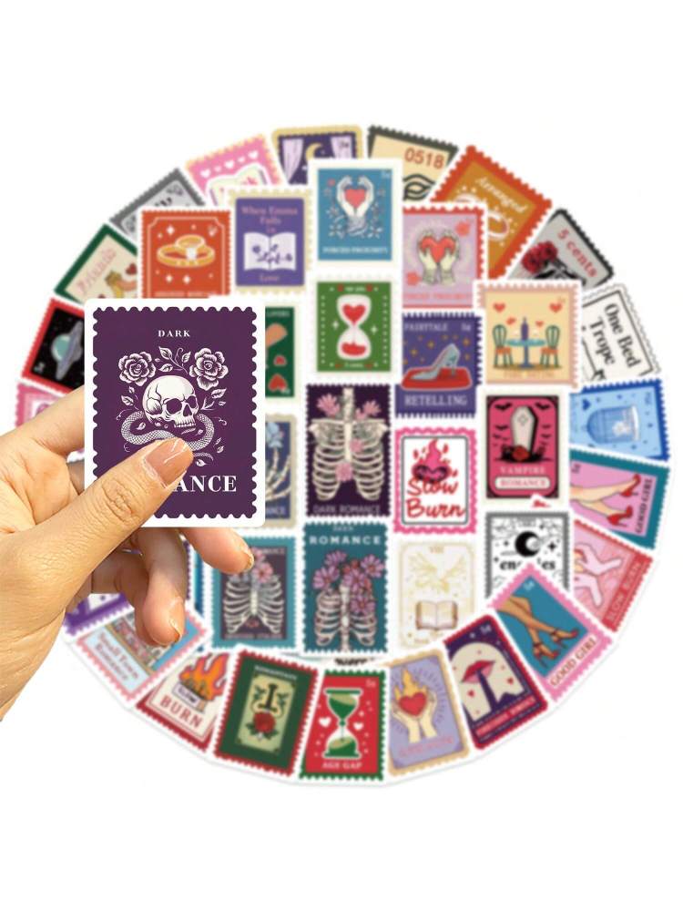 Book Trope Stamp Stickers Value Pack Cute Cartoon Stickers Cool Anime Stickers Handbook DIY Decoration