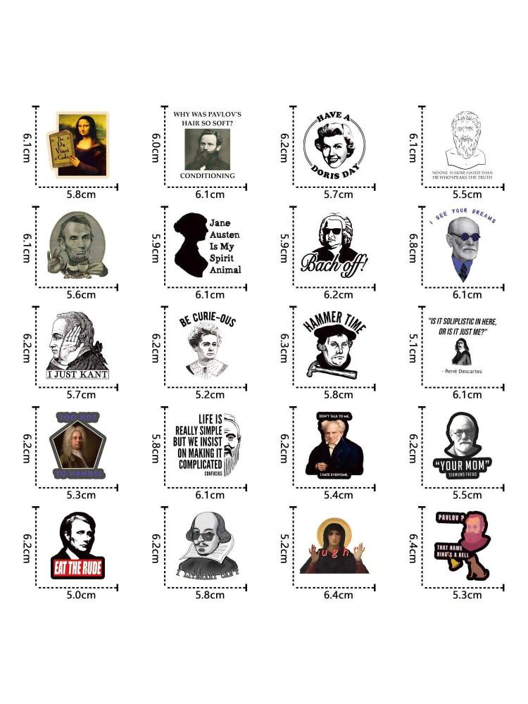Interesting Celebrity Meme Themed Doodle Sticker, Cute Cartoon Fun Aesthetic Sticker For Scrapboo