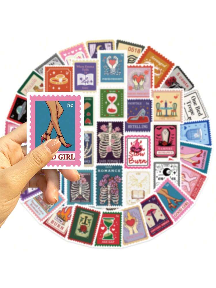Book Trope Stamp Stickers Value Pack Cute Cartoon Stickers Cool Anime Stickers Handbook DIY Decoration