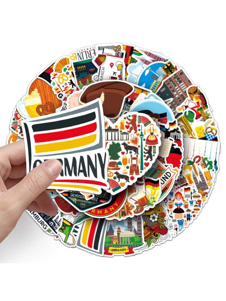 Cute Germany/Greece Craft Supplies & Stickers, Outdoor Travel World City Scenic Landmarks Cartoon
