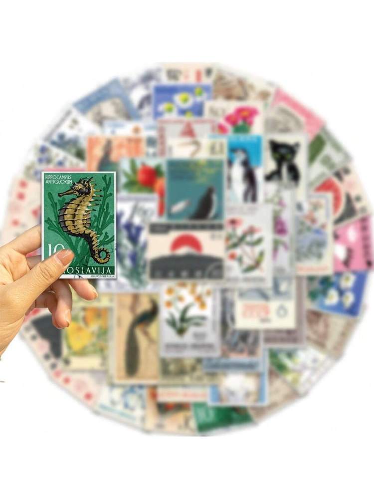 Retro Decorative Stamp Stickers Waterproof Cool Stickers For DIY Book Guitar Helmet Skateboard Luggage