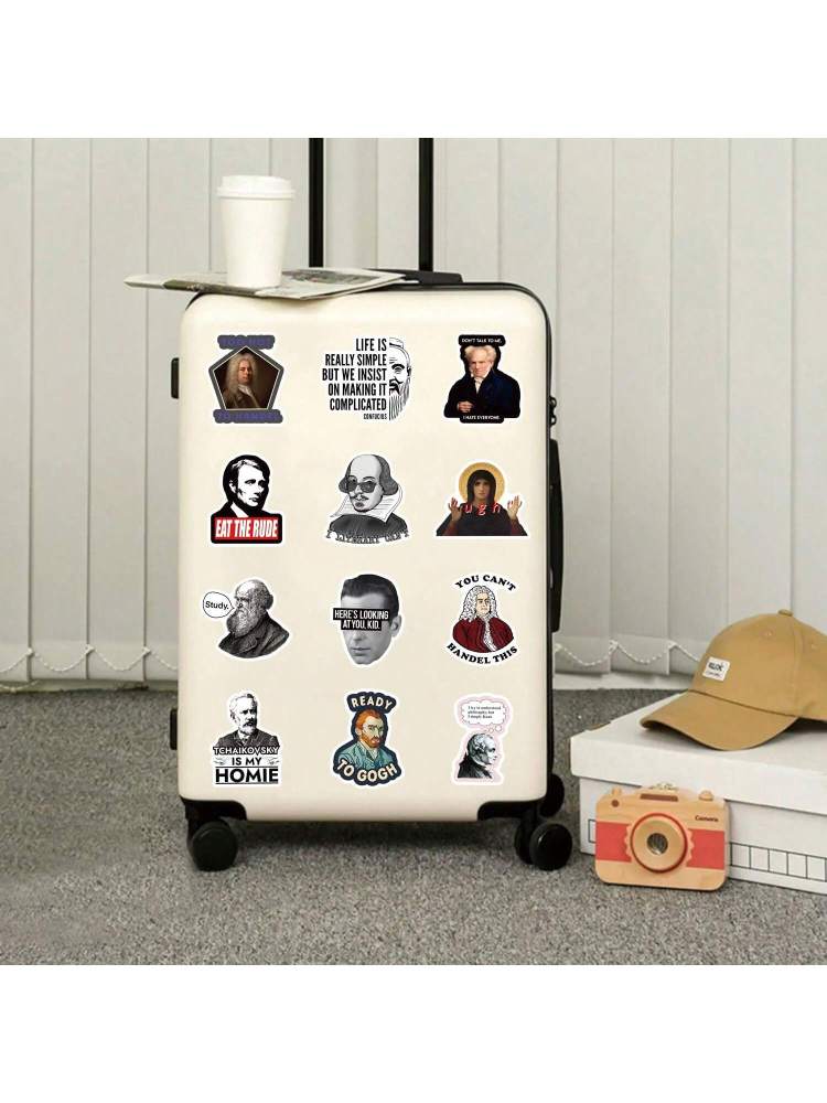 Interesting Celebrity Meme Themed Doodle Sticker, Cute Cartoon Fun Aesthetic Sticker For Scrapboo
