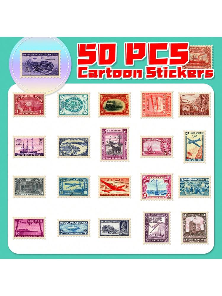 Retro Commemorative Stamp Stickers Travel Stickers City Stickers Cartoon Stickers Vintage Travel