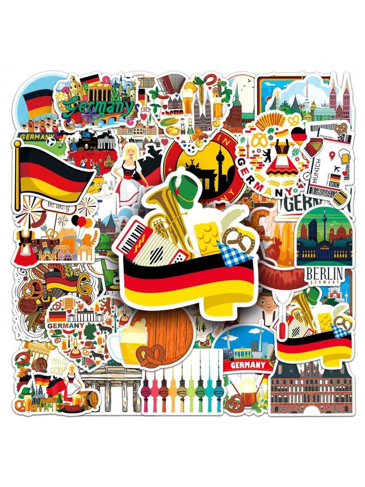 Cute Germany/Greece Craft Supplies & Stickers, Outdoor Travel World City Scenic Landmarks Cartoon