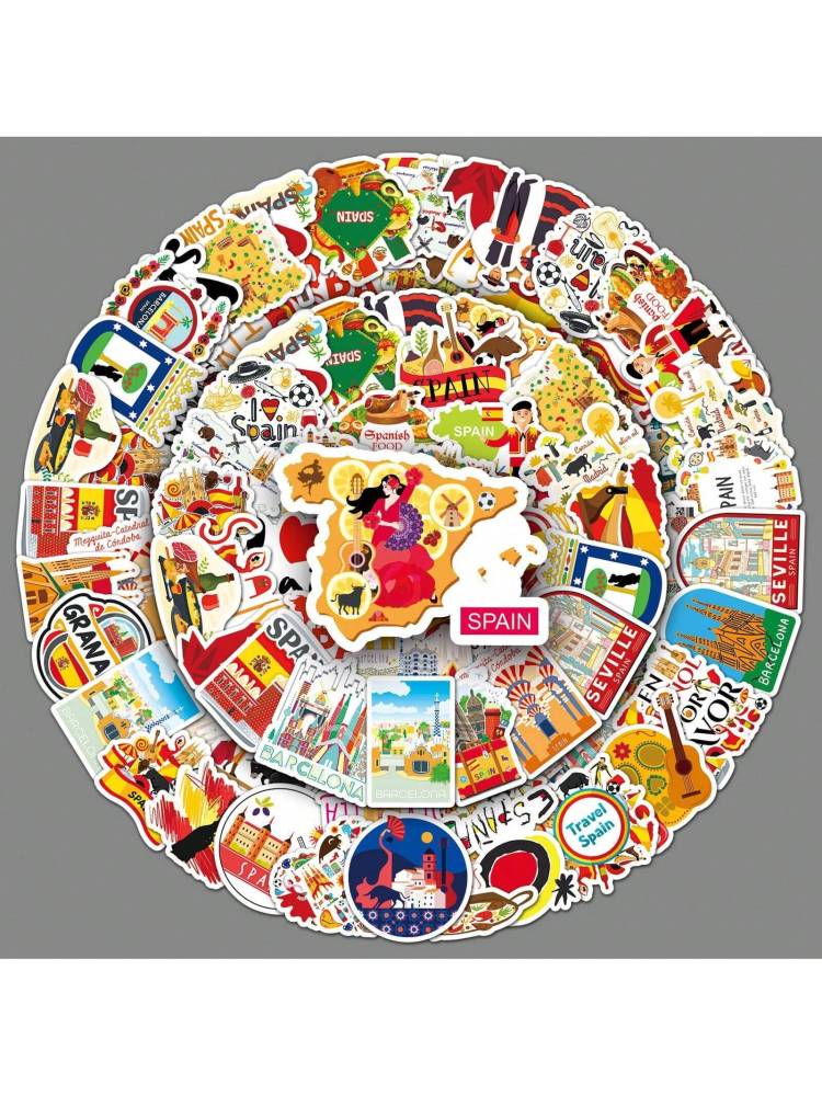 Cute Spain/Brazil Craft Supplies & Stickers, Passionate Urban Civilization Scenic Symbols, Cartoon