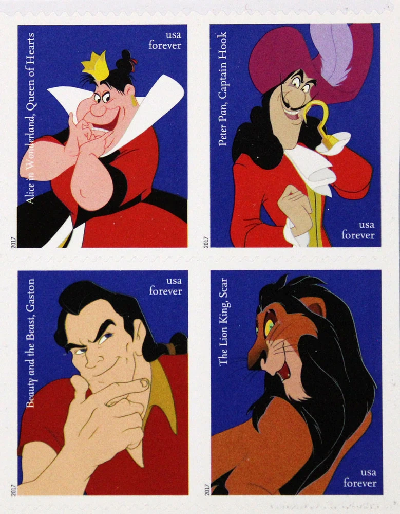 2017 Disney Villains Forever First Class Postage Stamps