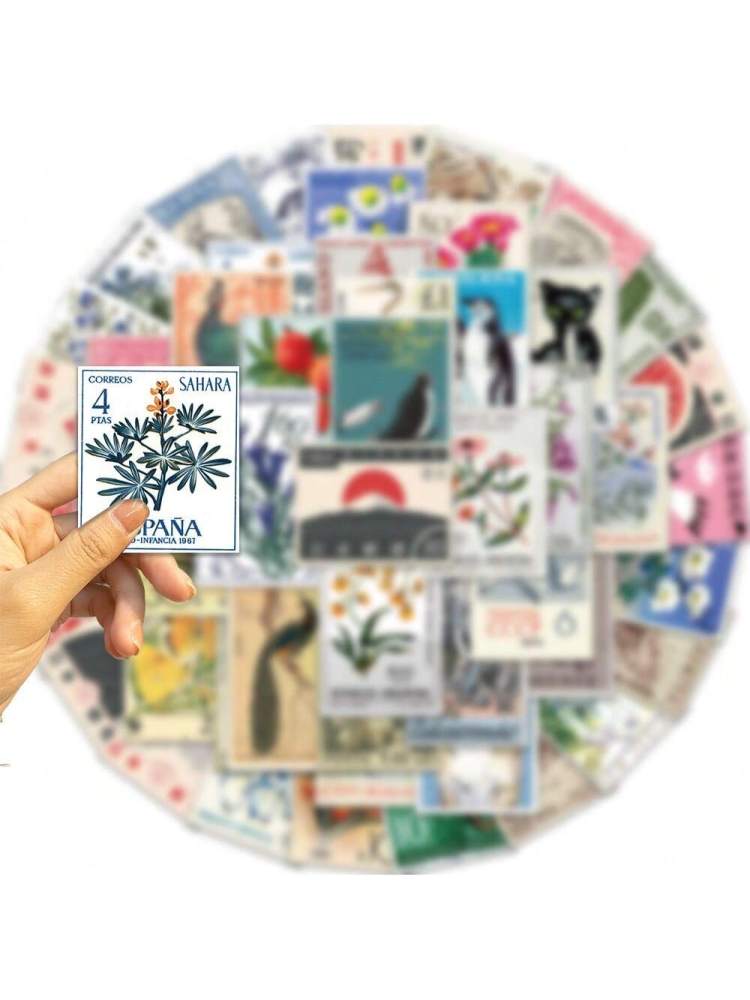 Retro Decorative Stamp Stickers Waterproof Cool Stickers For DIY Book Guitar Helmet Skateboard Luggage