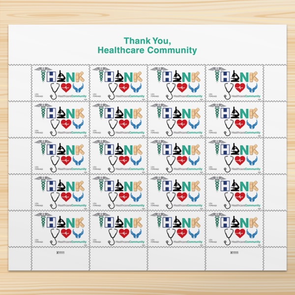 2024 Thank You, Healthcare Forever First Class Postage Stamps