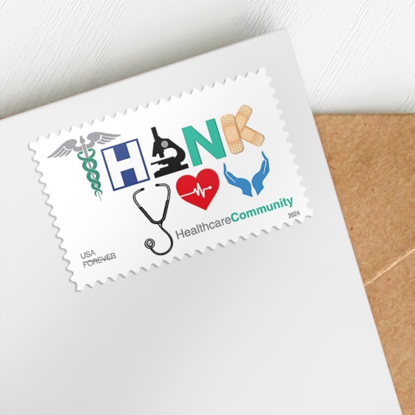 2024 Thank You, Healthcare Forever First Class Postage Stamps