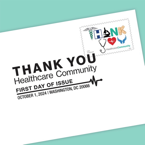 2024 Thank You, Healthcare Forever First Class Postage Stamps
