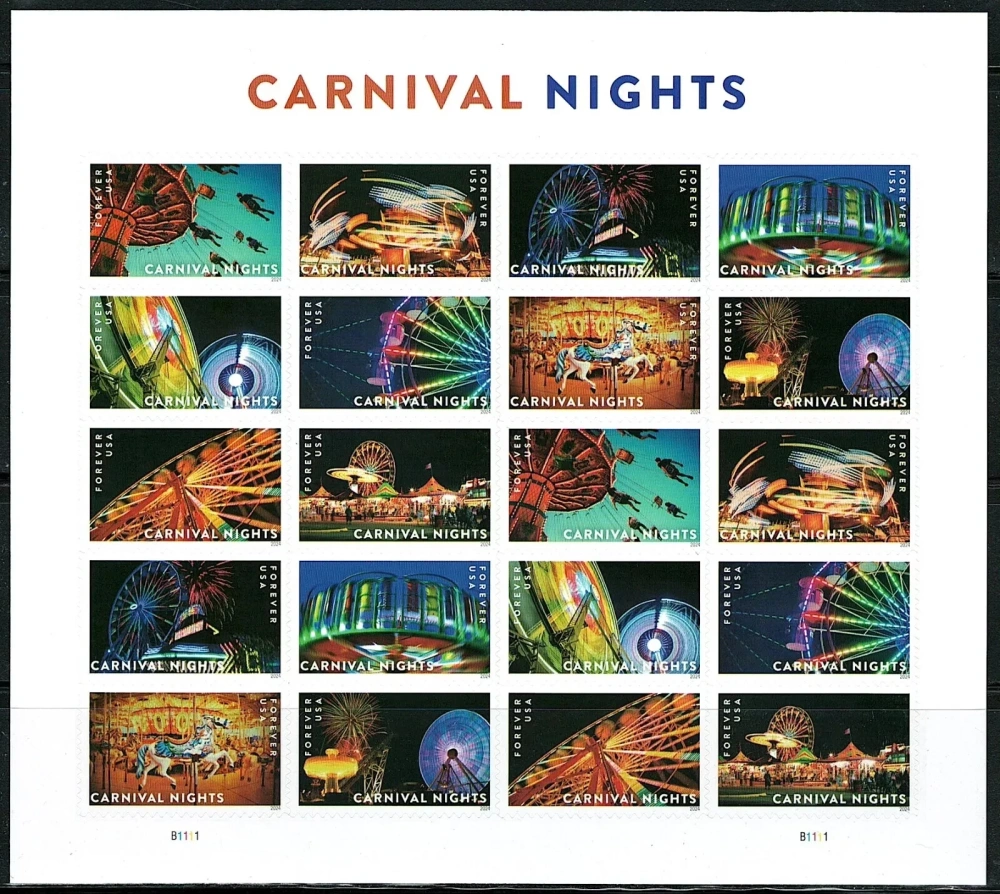 2024 Carnival Nights Forever First Class Postage Stamps