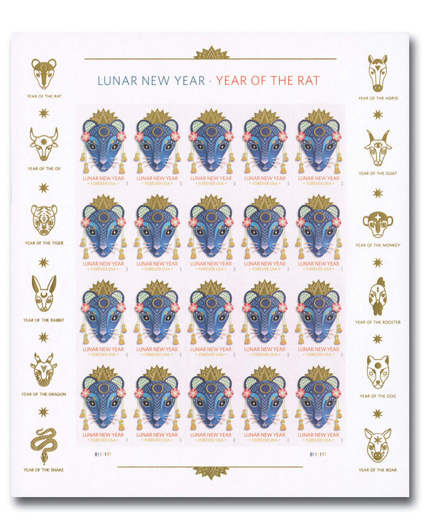 2020 Year of The Rat Forever First Class Postage Stamps