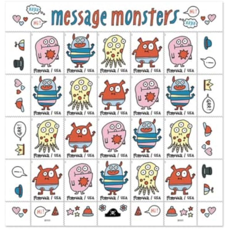 2021 Message Monsters Forever First Class Postage Stamps