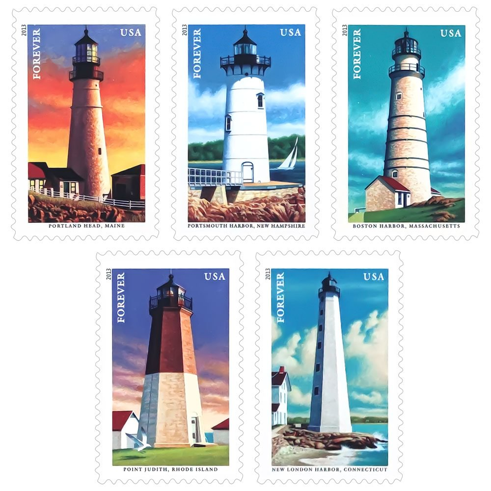 2013 England Coastal Lighthouses Forever First Class Postage Stamps