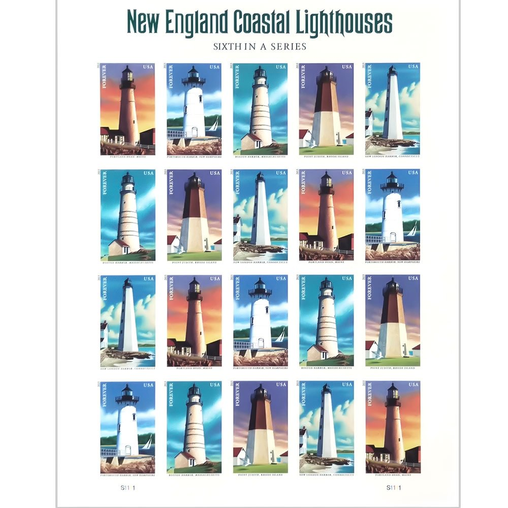 2013 England Coastal Lighthouses Forever First Class Postage Stamps