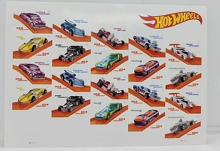 2018 Hot Wheels Forever First Class Postage Stamps