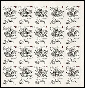 2015 Vintage Tulip Love Forever First Class Postage Stamps