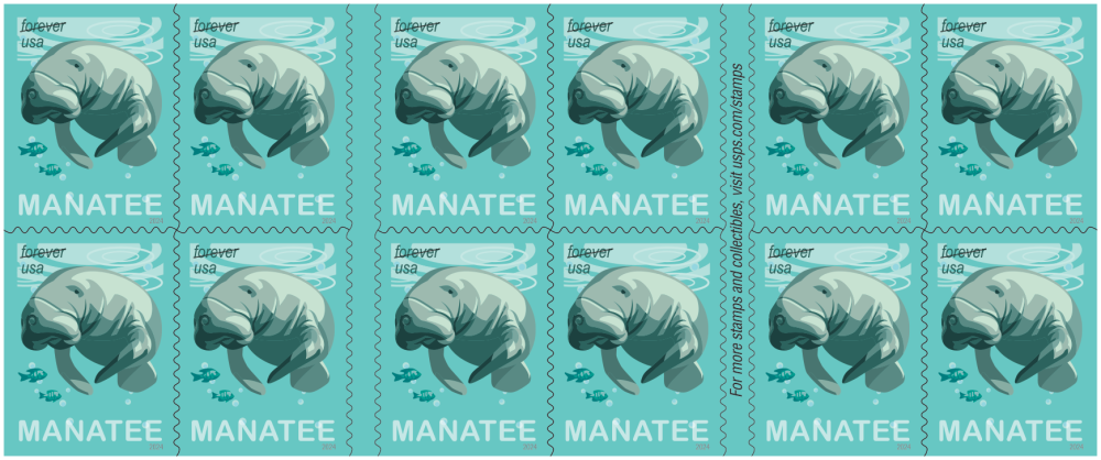 2024 Save Manatees Forever First Class Postage Stamps