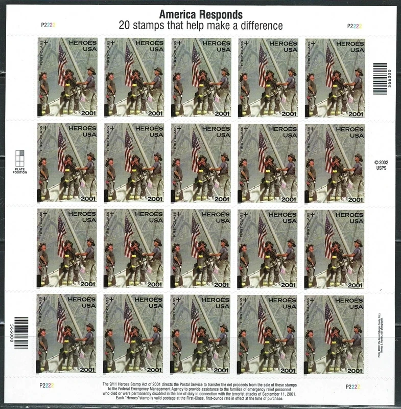 2001 HEROES Forever First Class Postage Stamps