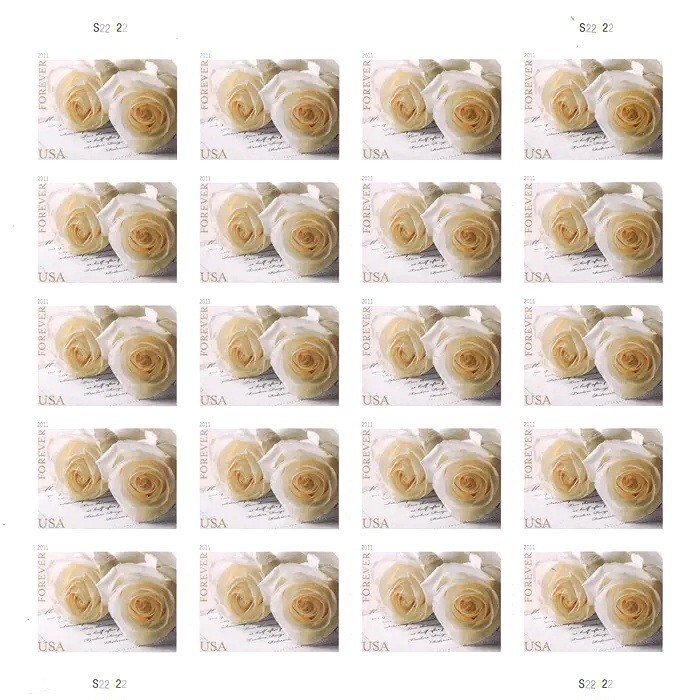 2011 White Rose Forever First Class Postage Stamps
