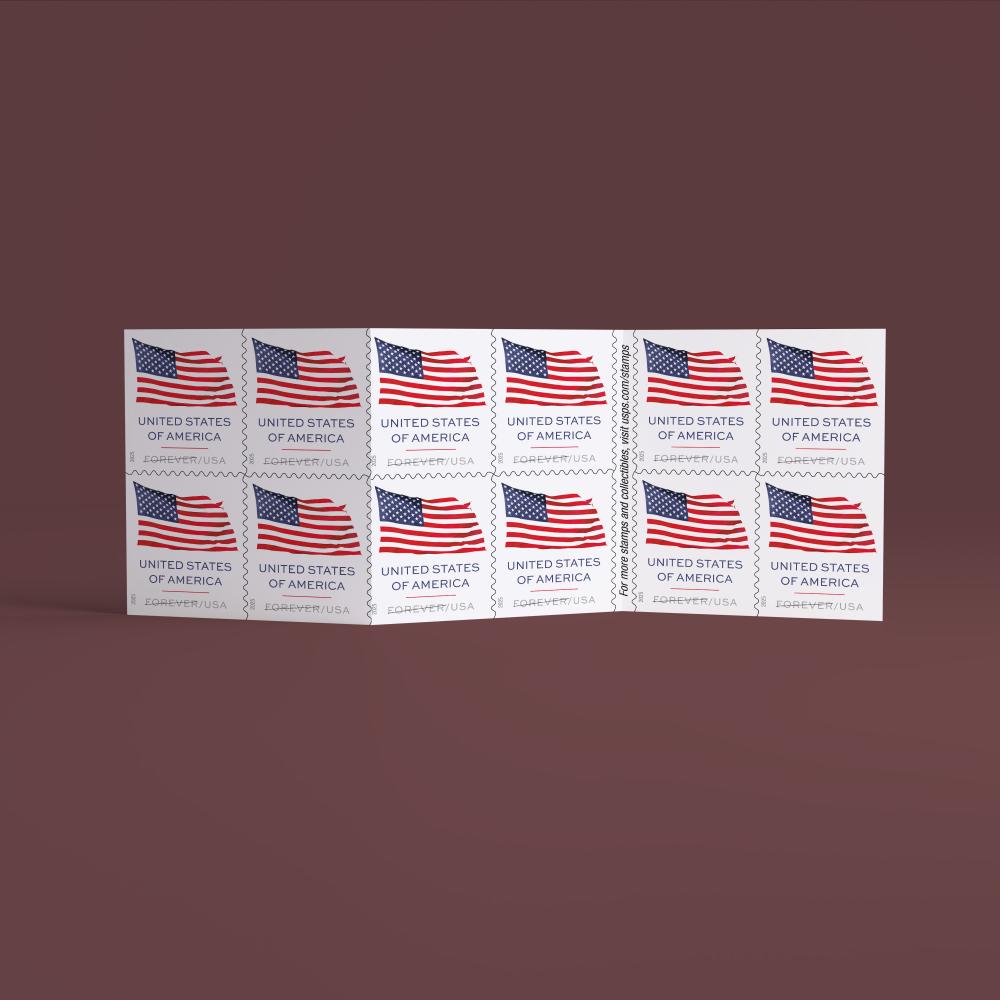 2025 US Flag Booklet of 20 (2-sided)  Forever First Class Postage Stamps
