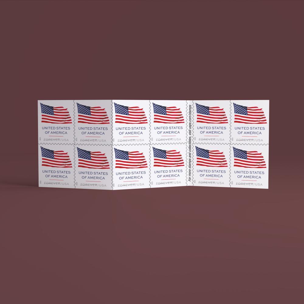 2025 US Flag Double-Sided Forever First Class Postage Stamps