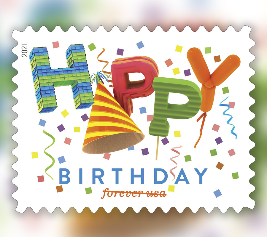 2021 Happy Birthday Forever First Class Postage Stamps