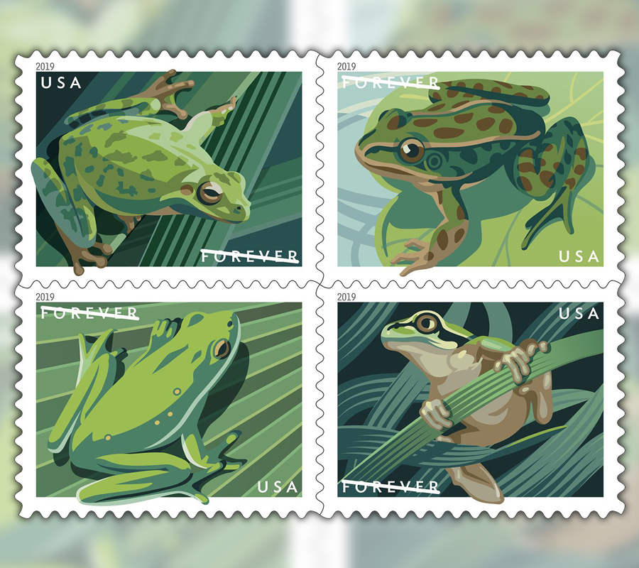 2019 Frogs Forever First Class Postage Stamps