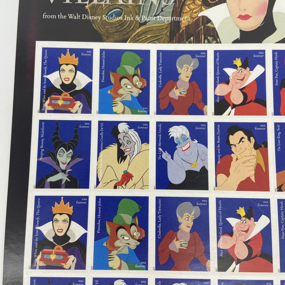 2017 Disney Villains Forever First Class Postage Stamps
