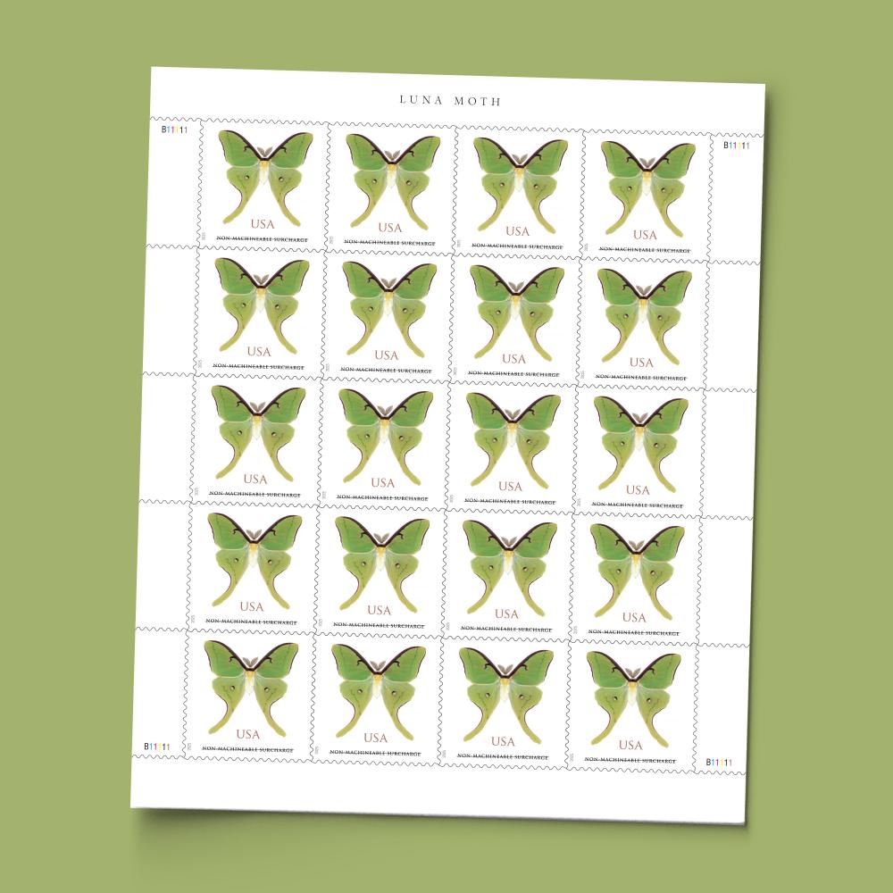 2025 Luna Moth Pane Forever First Class Postage Stamps