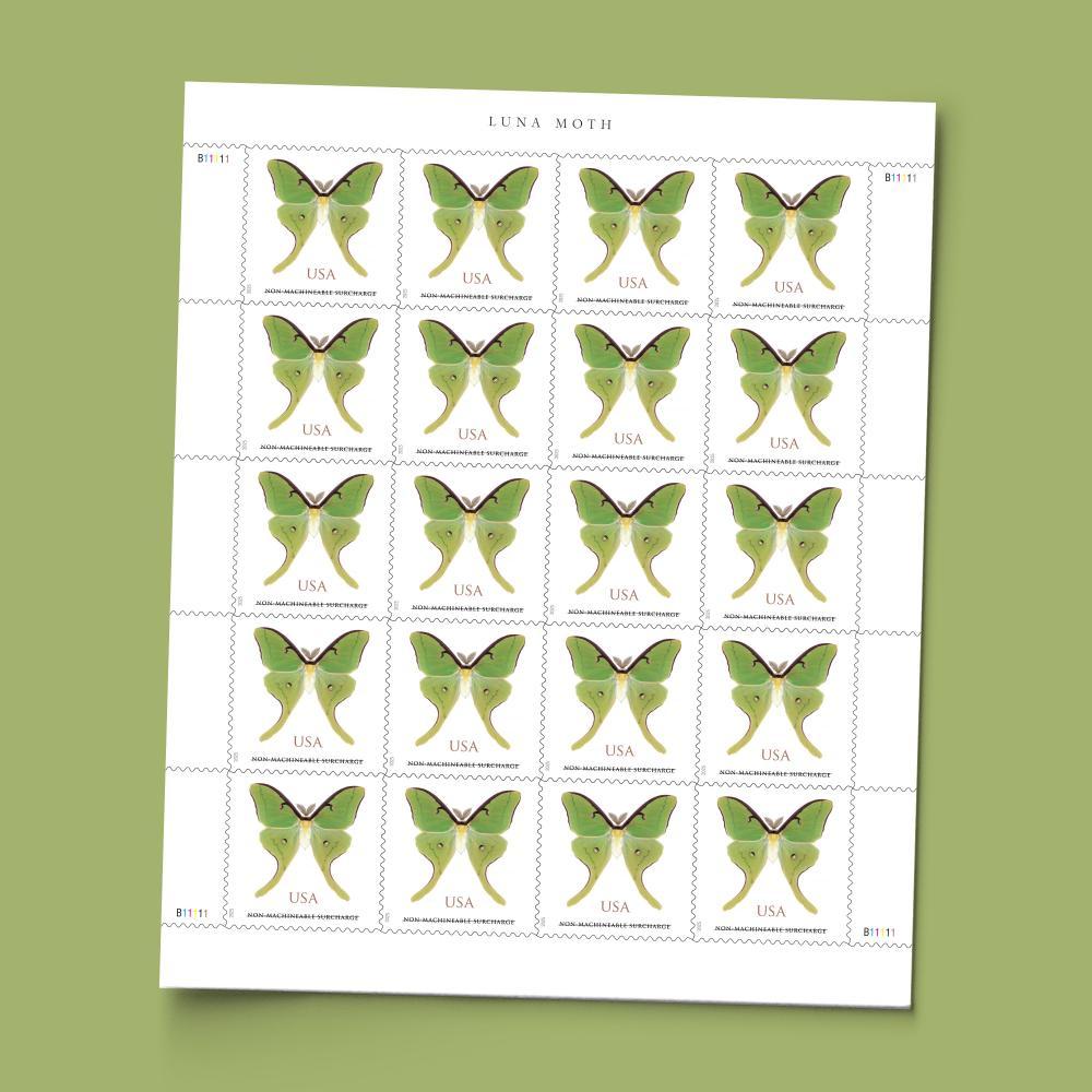 2025 Luna Moth Pane Forever First Class Postage Stamps