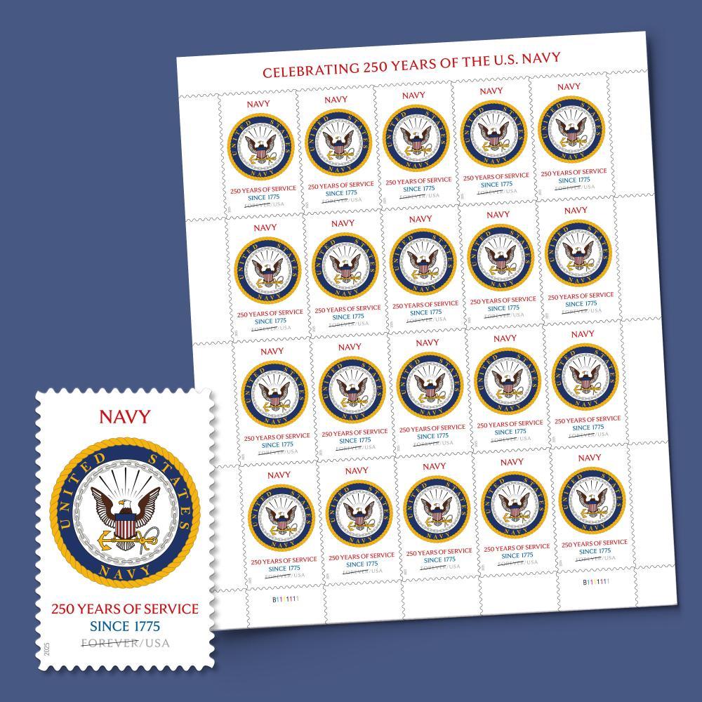 2025 U.S. Navy 250th Forever First Class Postage Stamps
