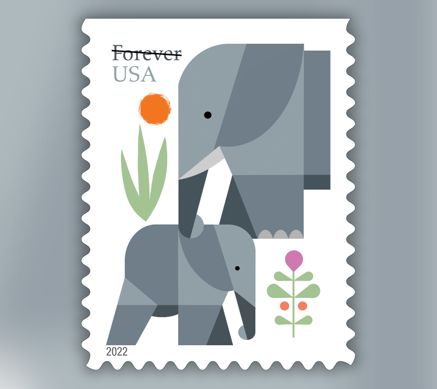 2022 Elephants Forever First Class Postage Stamps