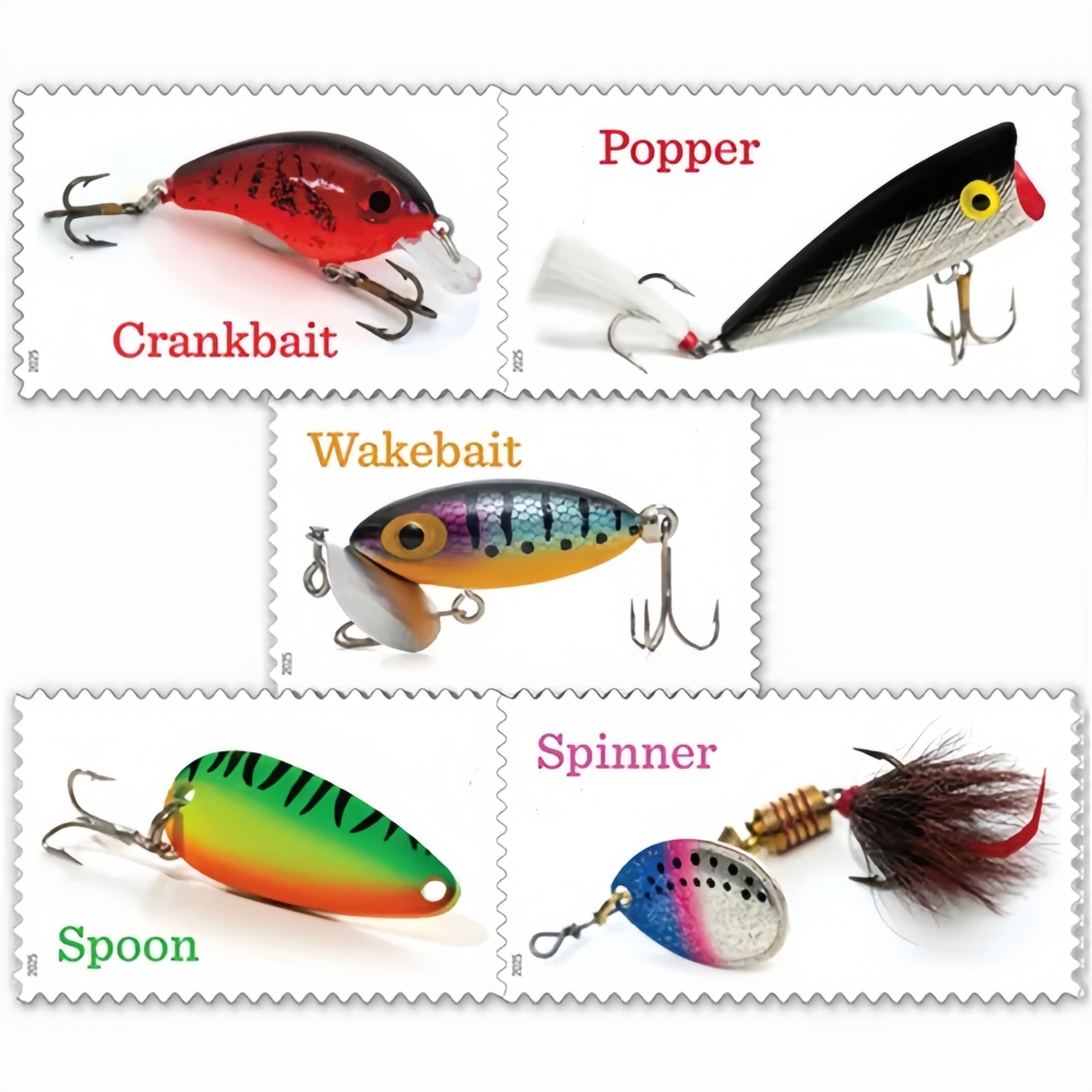 2025 Freshwater Fishing Lures Forever First Class Postage Stamps