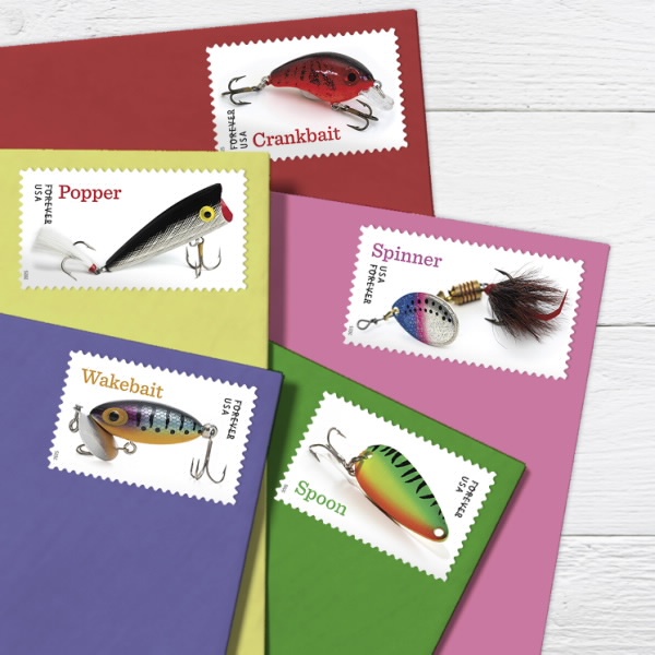 2025 Freshwater Fishing Lures Forever First Class Postage Stamps