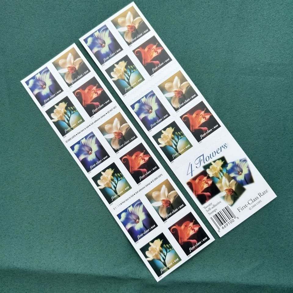 2000 Four Flowers Forever First Class Postage Stamps