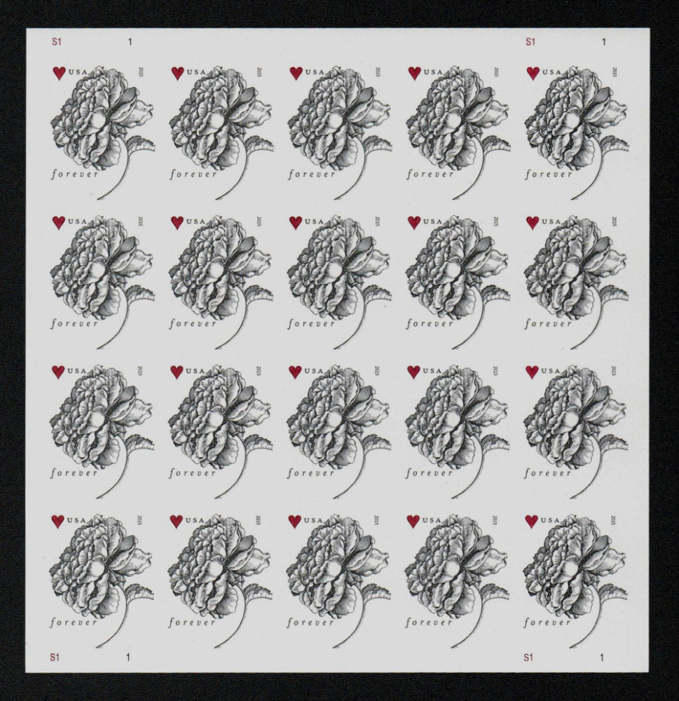 2015 Vintage Rose Forever First Class Postage Stamps