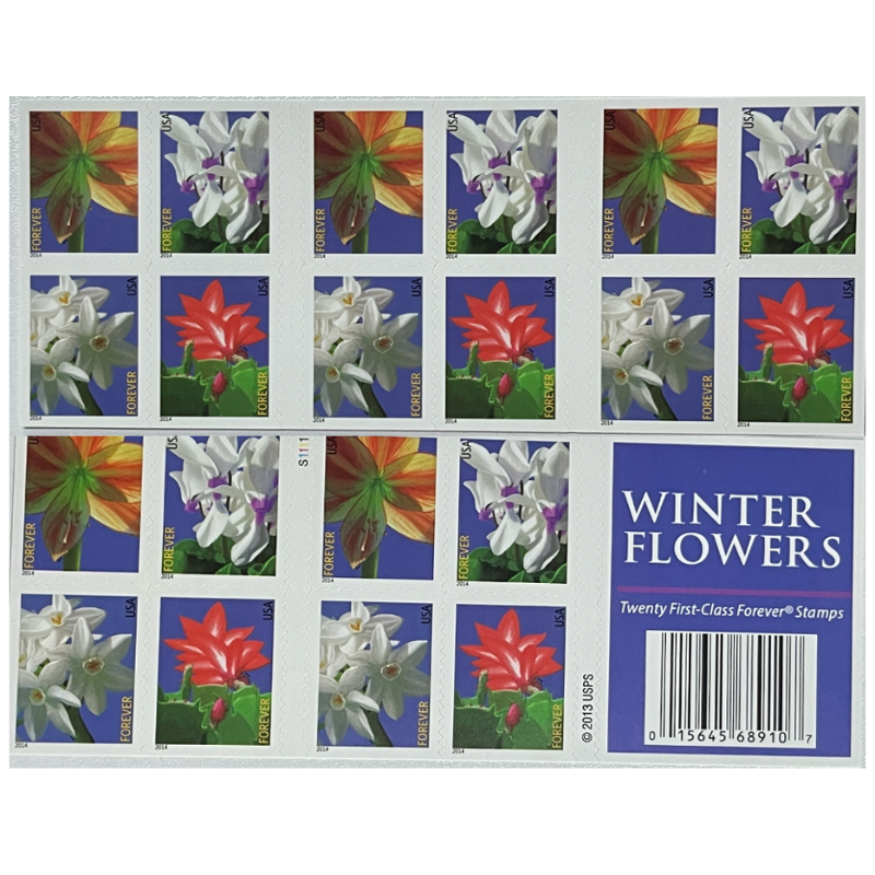 2014 Winter Flowers  Forever First Class Postage Stamps
