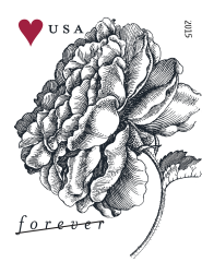 2015 Vintage Rose Forever First Class Postage Stamps