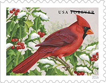 2016 Songbirds in Snow  Forever First Class Postage Stamps