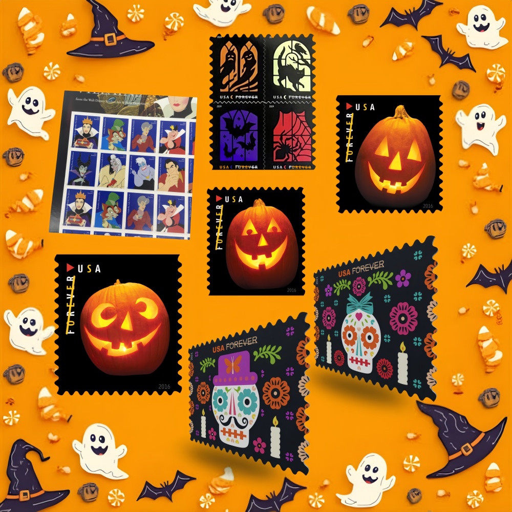 2026 usa first class postage stamps forever Halloween online Discount Sale for  invitations postcard letter Usps square envelope