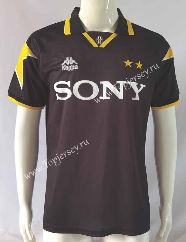 Retro Version 95-96 Juventus 2nd Away Black Thailand Soccer Jersey AAA-503