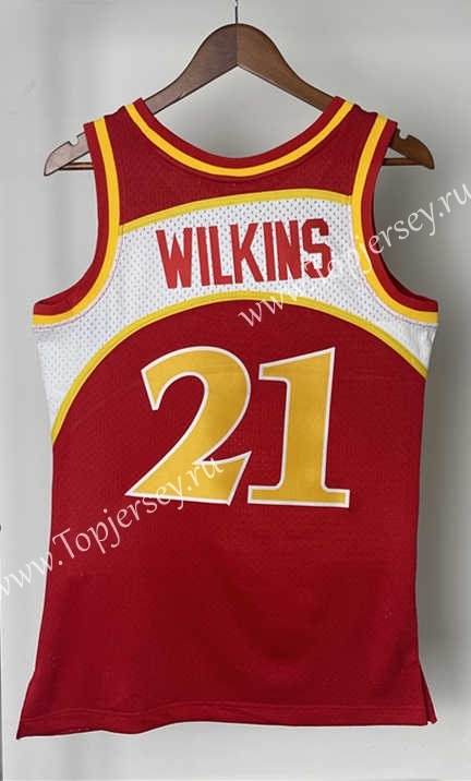 Retro Version 85-86 Atlanta Hawks Red #21 NBA Jersey-311