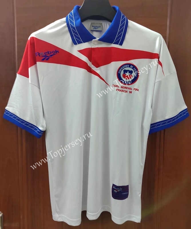 Retro Version 1998 Chile Away White Thailand Soccer Jersey AAA-7T