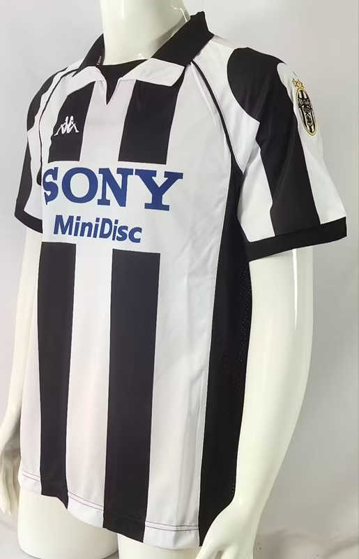 Retro Version 97-99 Juventus Home Black&White Thailand Soccer Jersey AAA-503